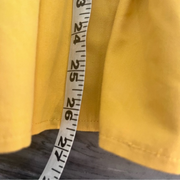 Sadie & Love Anthropologie Mustard Paper Bag Waist 
Skirt Faux Button Front L - Picture 6 of 9